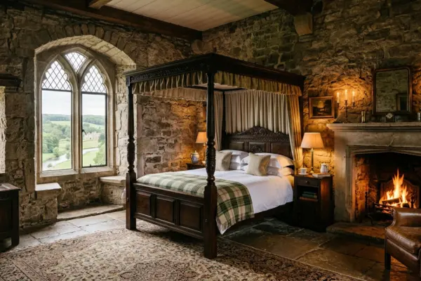 Historic castle hotel room