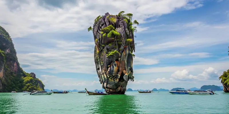 Best Time Visit Thailand Phuket: Weather, Costs & Insider Travel Guide James Bond Island limestone rock formation in Phang Nga Bay