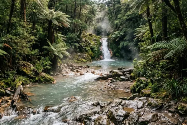 Kerosene Creek free natural hot spring geothermal stream Rotorua