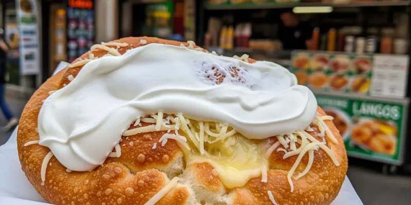 Lángos at Retró Lángos