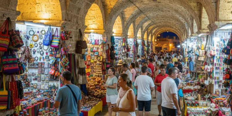 shop for crafts at las bovedas market